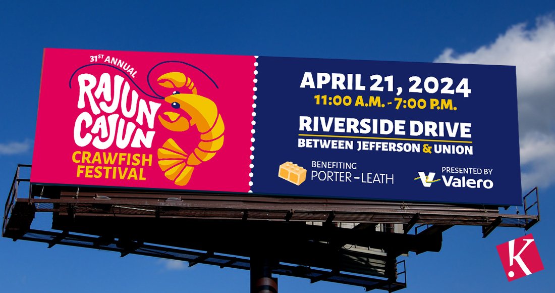 31st Annual Rajun Cajun Crawfish Festival billboard design