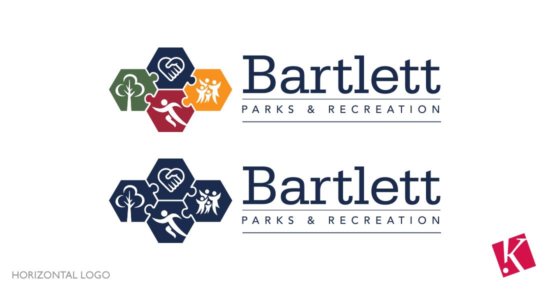 City of Bartlett Parks and Recreation Branding - Horizontal Logo Design