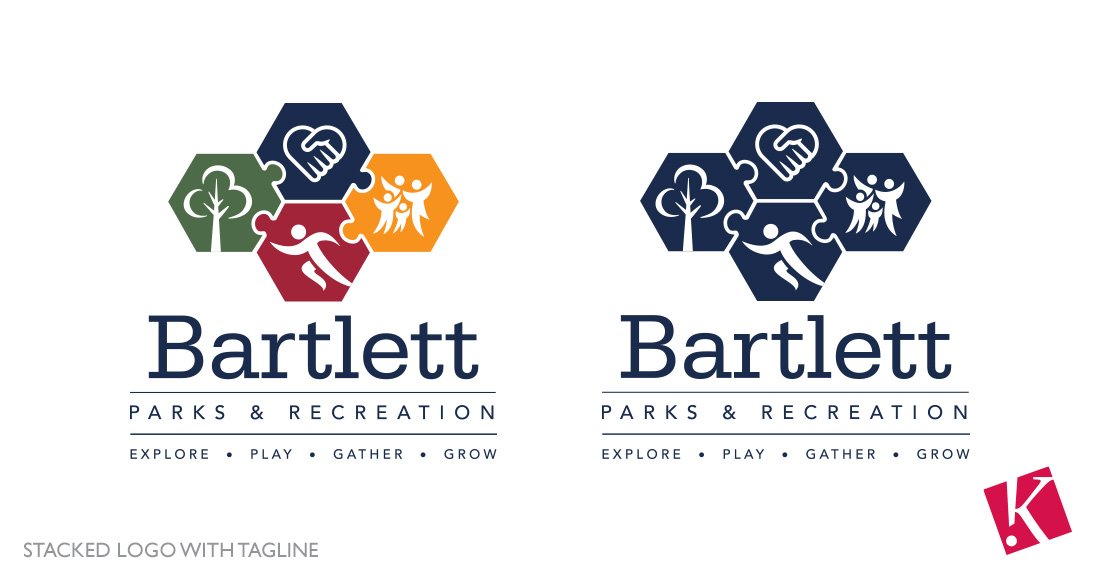 City of Bartlett Parks and Recreation Branding - Vertical Logo Design