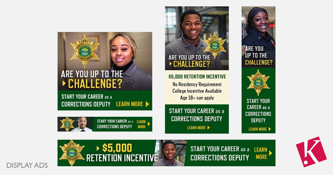 Shelby County Sheriff's Office Corrections Deputy Recruitment Campaign 2024 Display Ads
