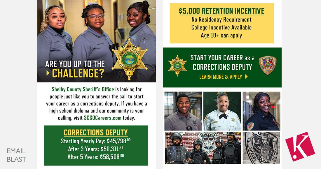 Shelby County Sheriff's Office Corrections Deputy Recruitment Campaign 2024 Email Blast
