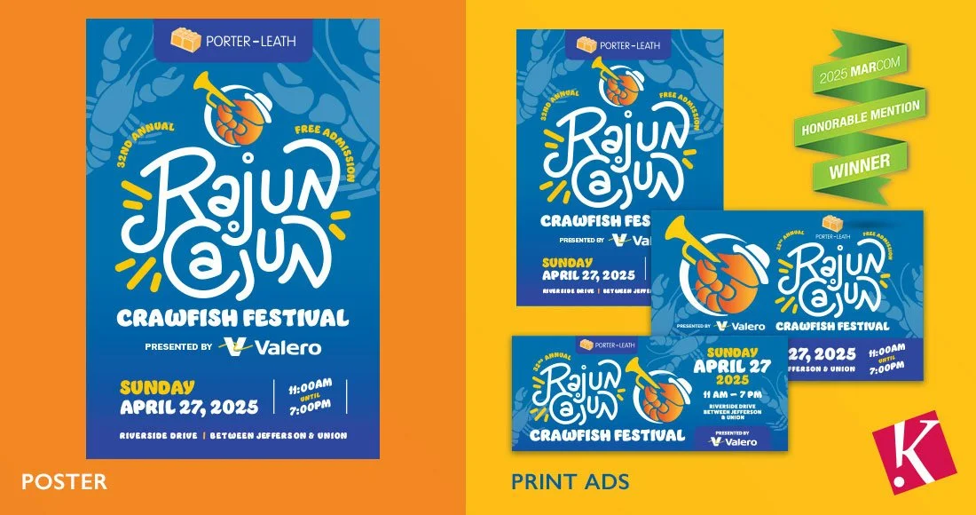 Rajun Cajun Crawfish Festival 2025 poster and print ad design