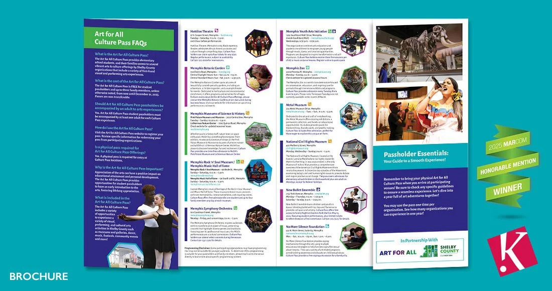 Shelby County Art for All Culture Pass Brochure inside panels fold