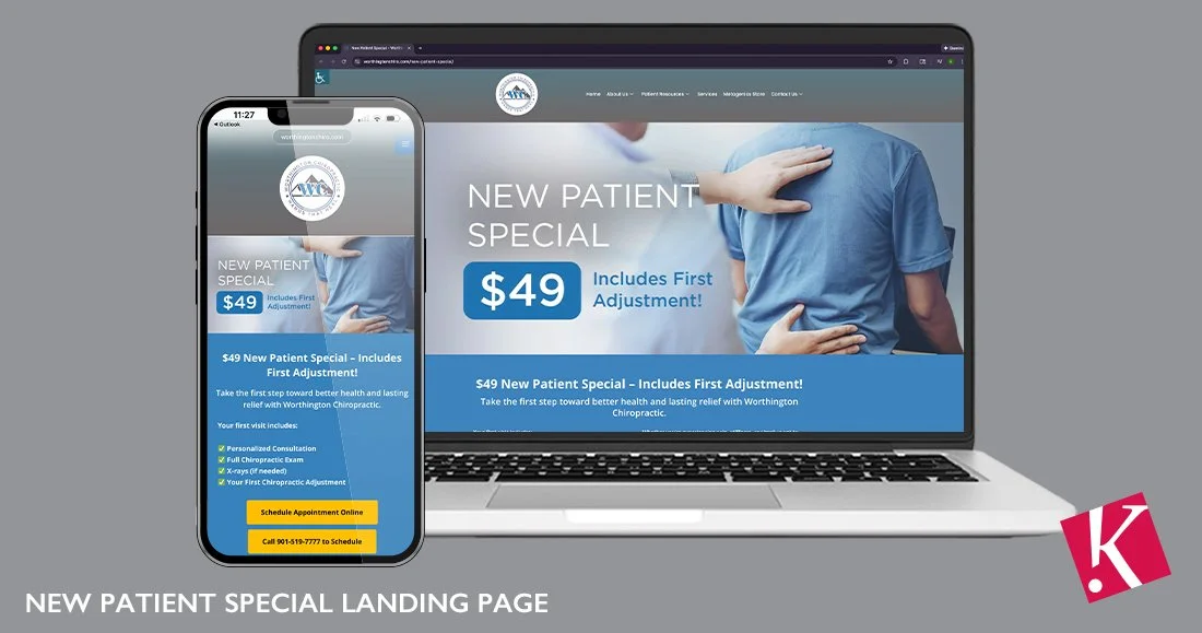 Worthington Chiropractic New Patient Special landing page