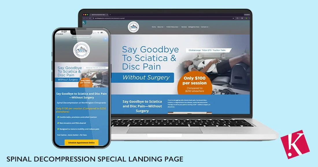 Worthington Chiropractic Spinal Decompression landing page