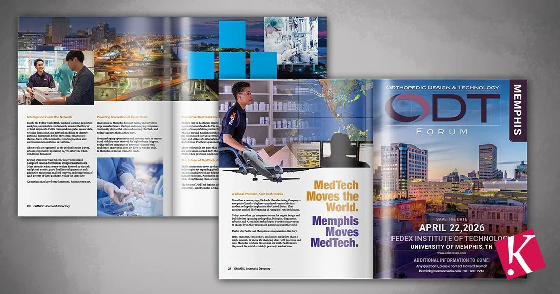 Greater Memphis Medical Device Council Journal &amp; Membership Directory FedEx article last two spreads mockup