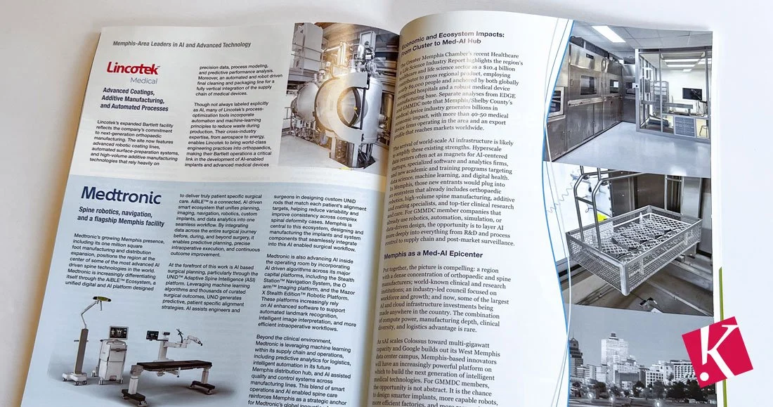 Greater Memphis Medical Device Council (GMMDC) Journal Robotics/AI article spread