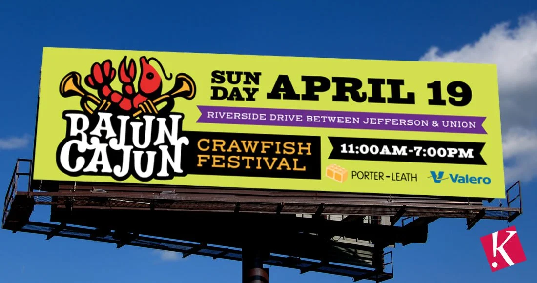 33rd Annual Rajun Cajun Crawfish Festival billboard design