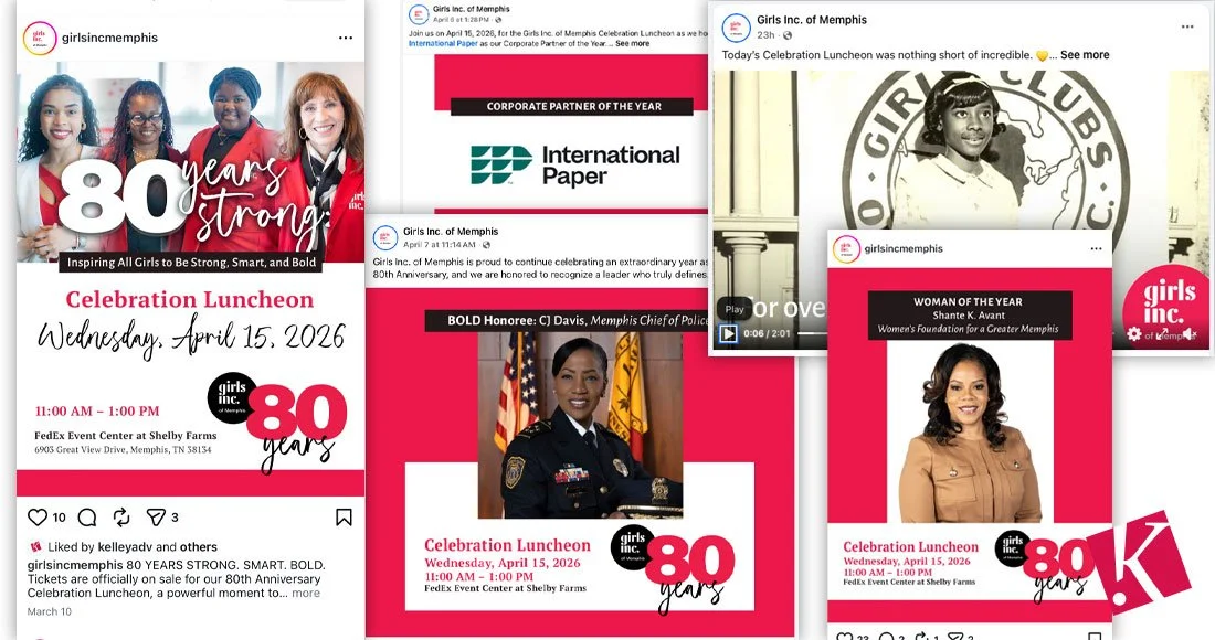 Girls Inc of Memphis 80th Anniversary Celebration Luncheon: social media screenshots