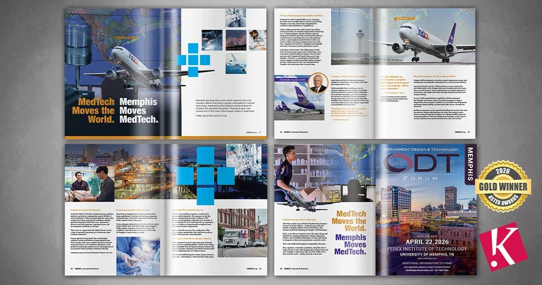 Greater Memphis Medical Device Council Journal &amp; Membership Directory inside spreads mockups