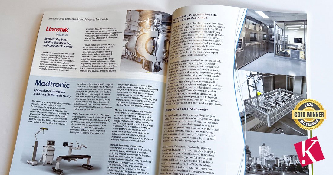 Greater Memphis Medical Device Council (GMMDC) Journal Robotics/AI article spread