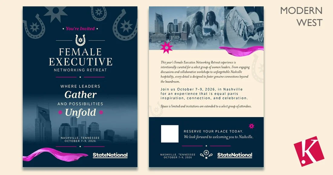 State National Female Executive Networking Retreat Invitation Modern West