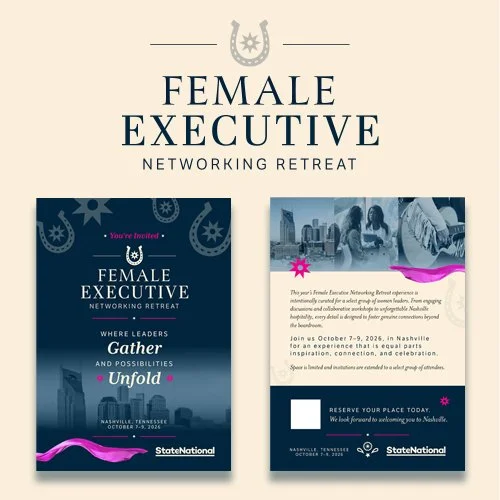State National Female Executive Networking Retreat Invitation Suite