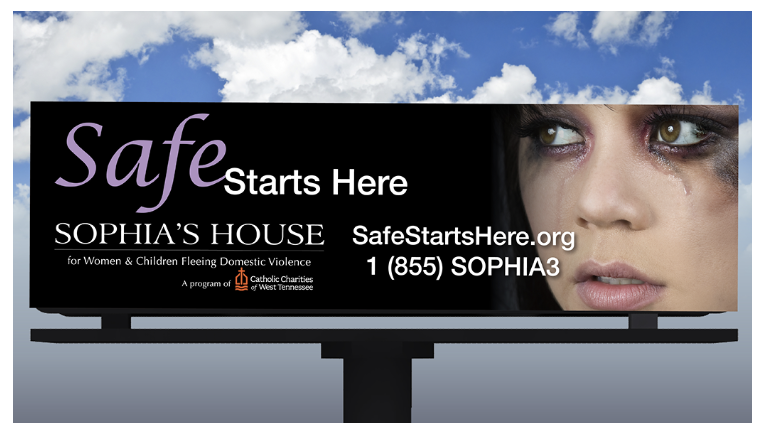 Catholic Charities of West Tennessee Safe Starts Here billboard design