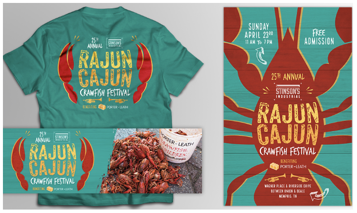 25th Annual Rajun Cajun Crawfish Festival designs for t-shirt, poster and banner