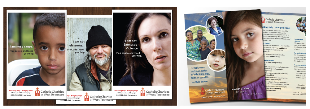 Catholic Charities of West Tennessee Annual Campaign posters and mailer designs