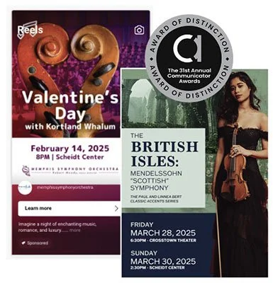Memphis Symphony Orchestra Valentine's Day and The British Isles concert creatives