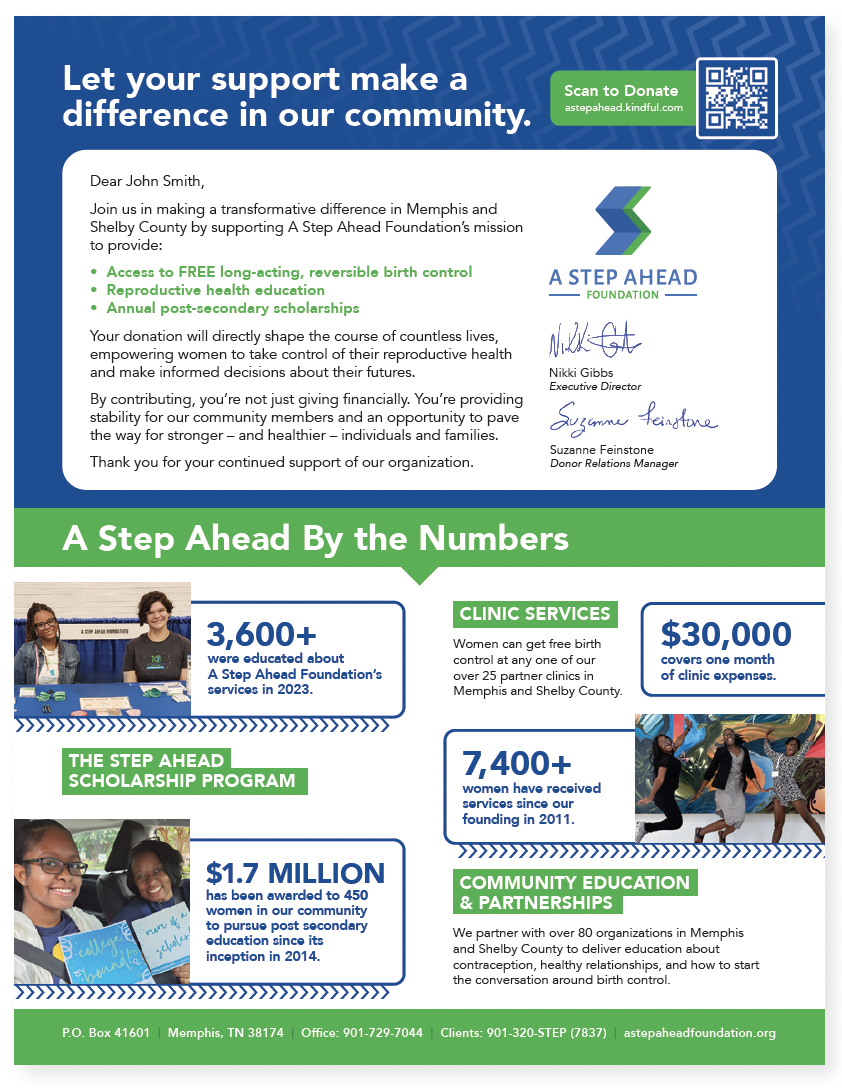 A Step Ahead Foundation Fundraising letter design