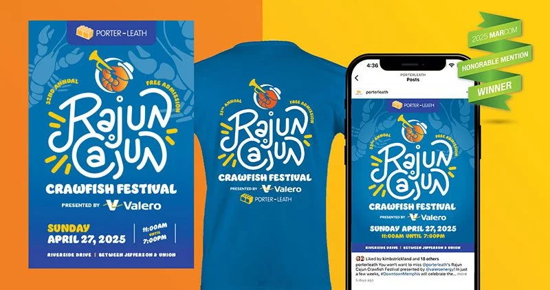 Rajun Cajun Crawfish Festival designs for t-shirt, poster and social graphic