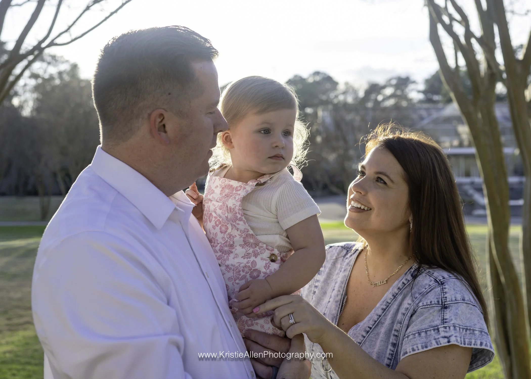 Family of 3 at the Birmingham Botanical Gardens, Family Photographer Homewood Al