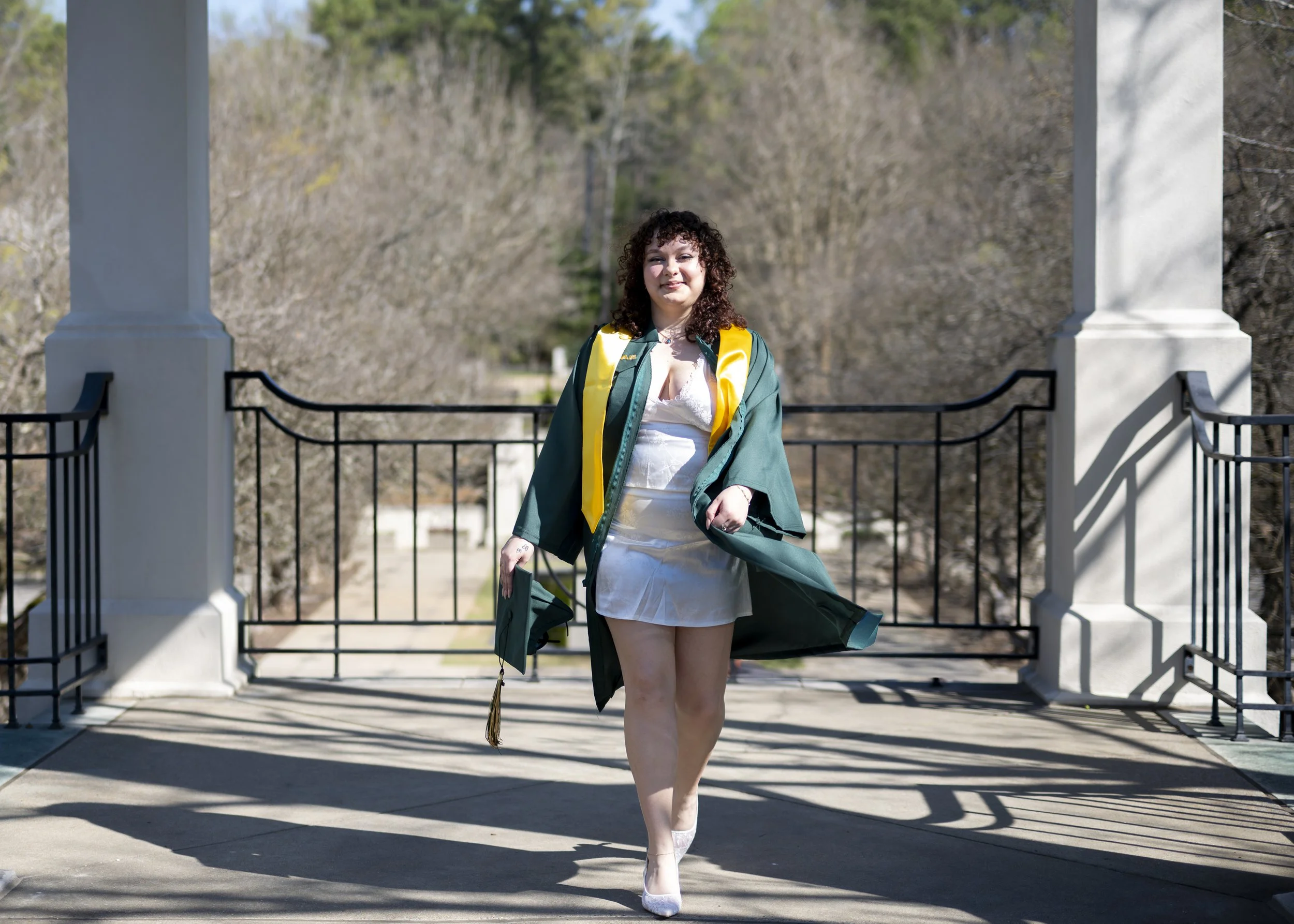 Cap and Gown at the Birmingham Botanical Gardens | Birmingham AL Senior Photographer