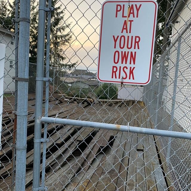 Working in real estate I see some unusual things! This is the sport court at a condominium. &ldquo;Play at your own risk!&rdquo; 😳