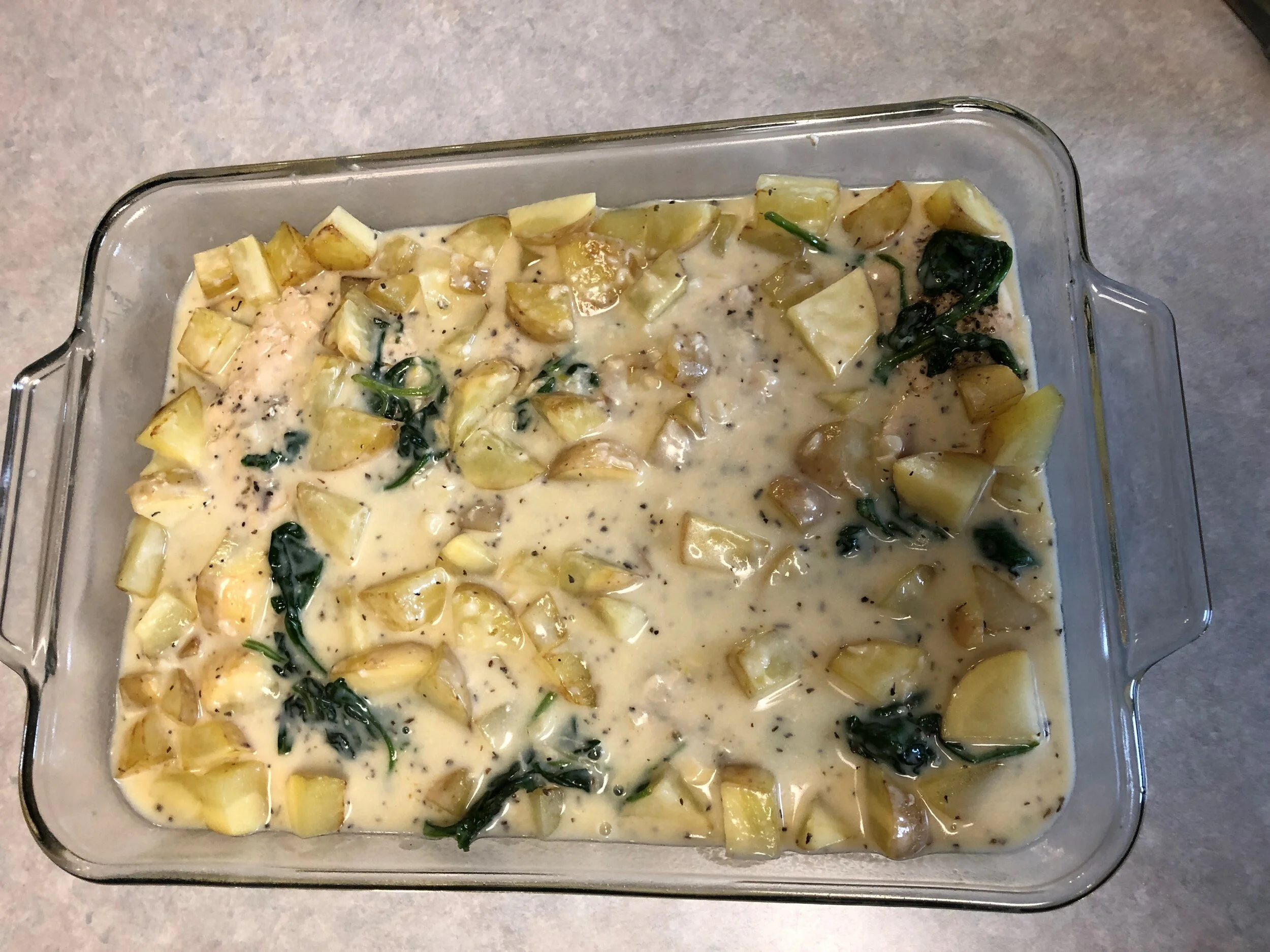 Kore Cares Recipes: Chicken and Potatoes with Garlic Parmesan Cream Sauce