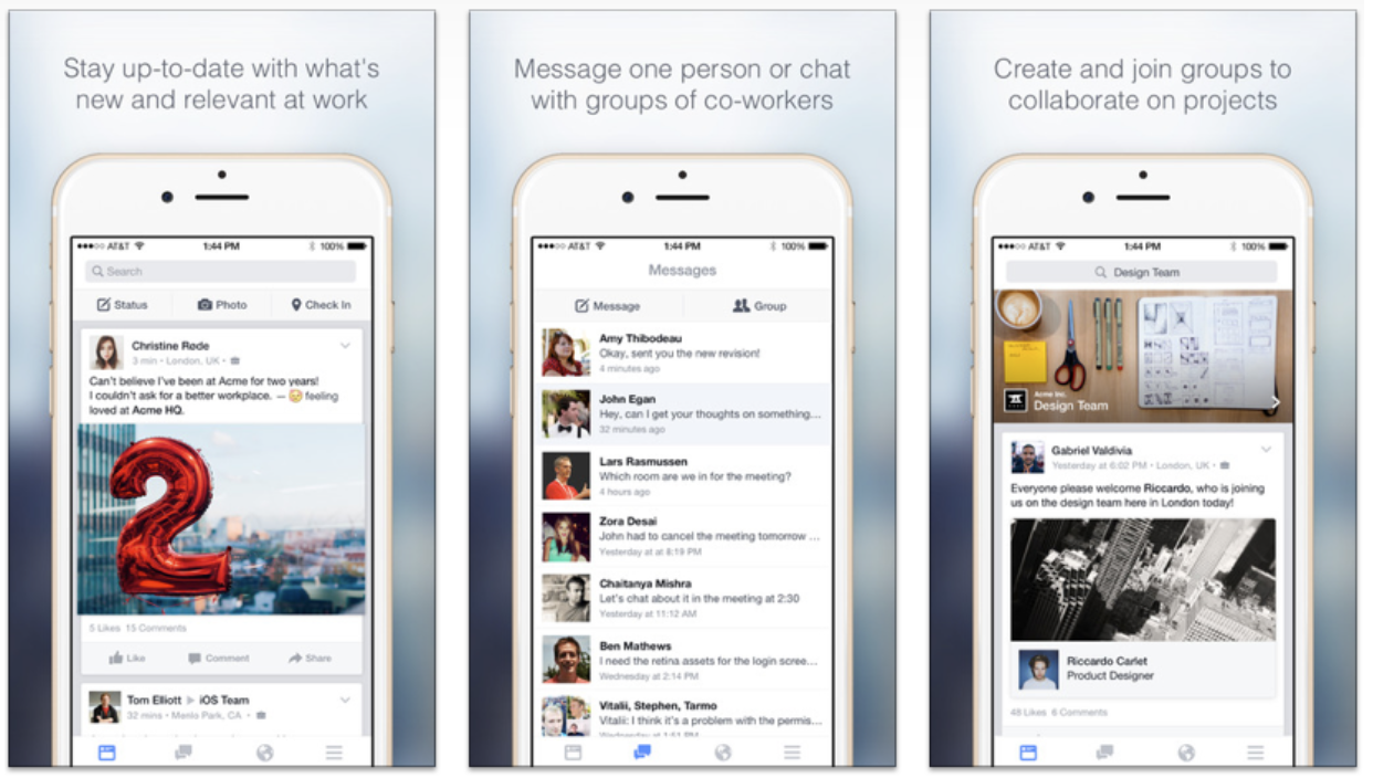 Advisors Excel Beta Testing Facebook at Work
