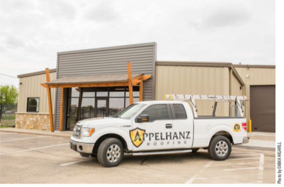 Appelhanz Roofing celebrated 40 years of business by moving to a larger, more convenient location that gives them a new show room, upgraded technology systems and room to grow.