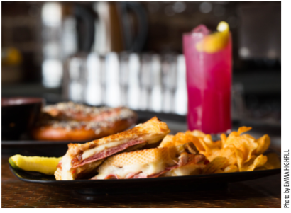 Unique and original gourmet grilled cheese sandwiches are signature menu items at The Wheel Barrel in NOTO.