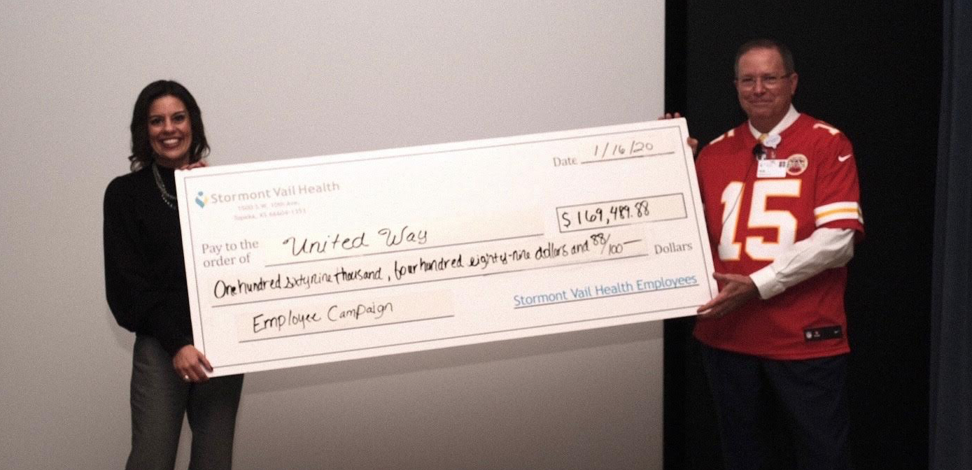 Stormont Vail Health Presented Check to United Way