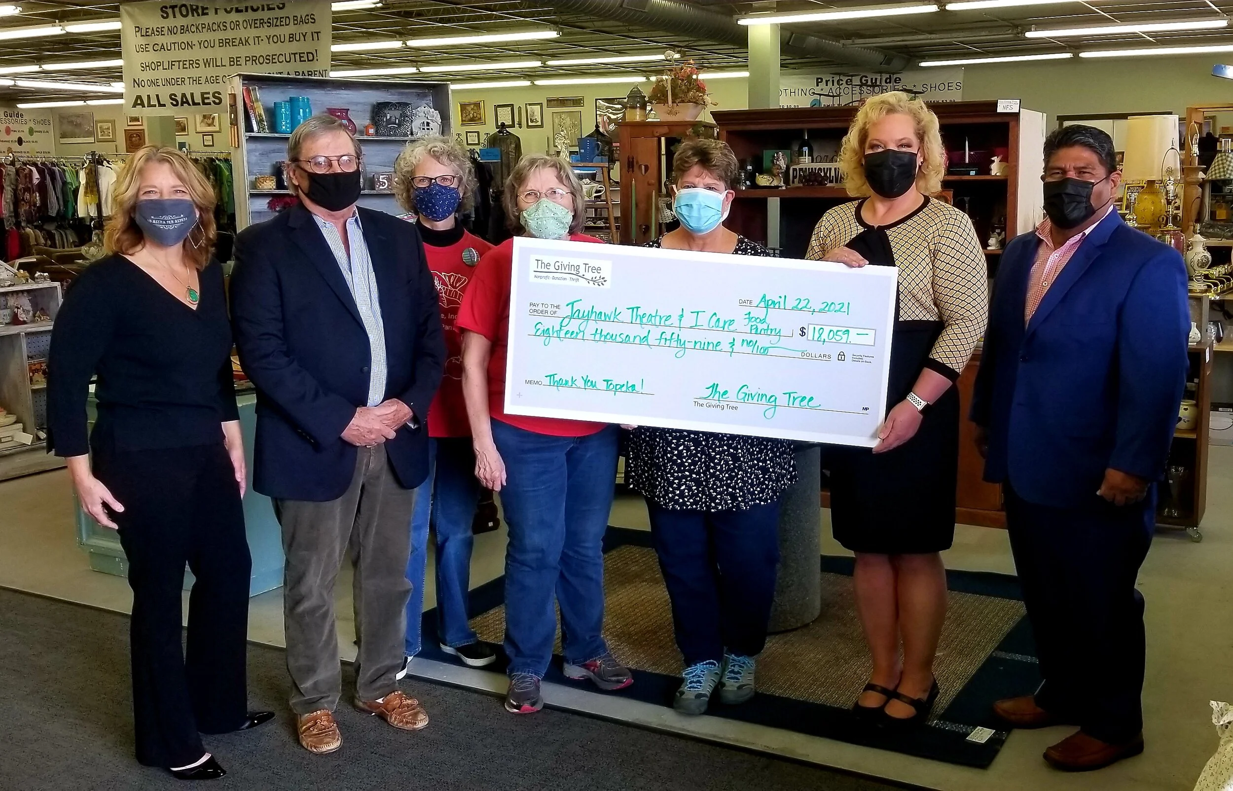 Giving Tree Donation to Two Other Non-Profits