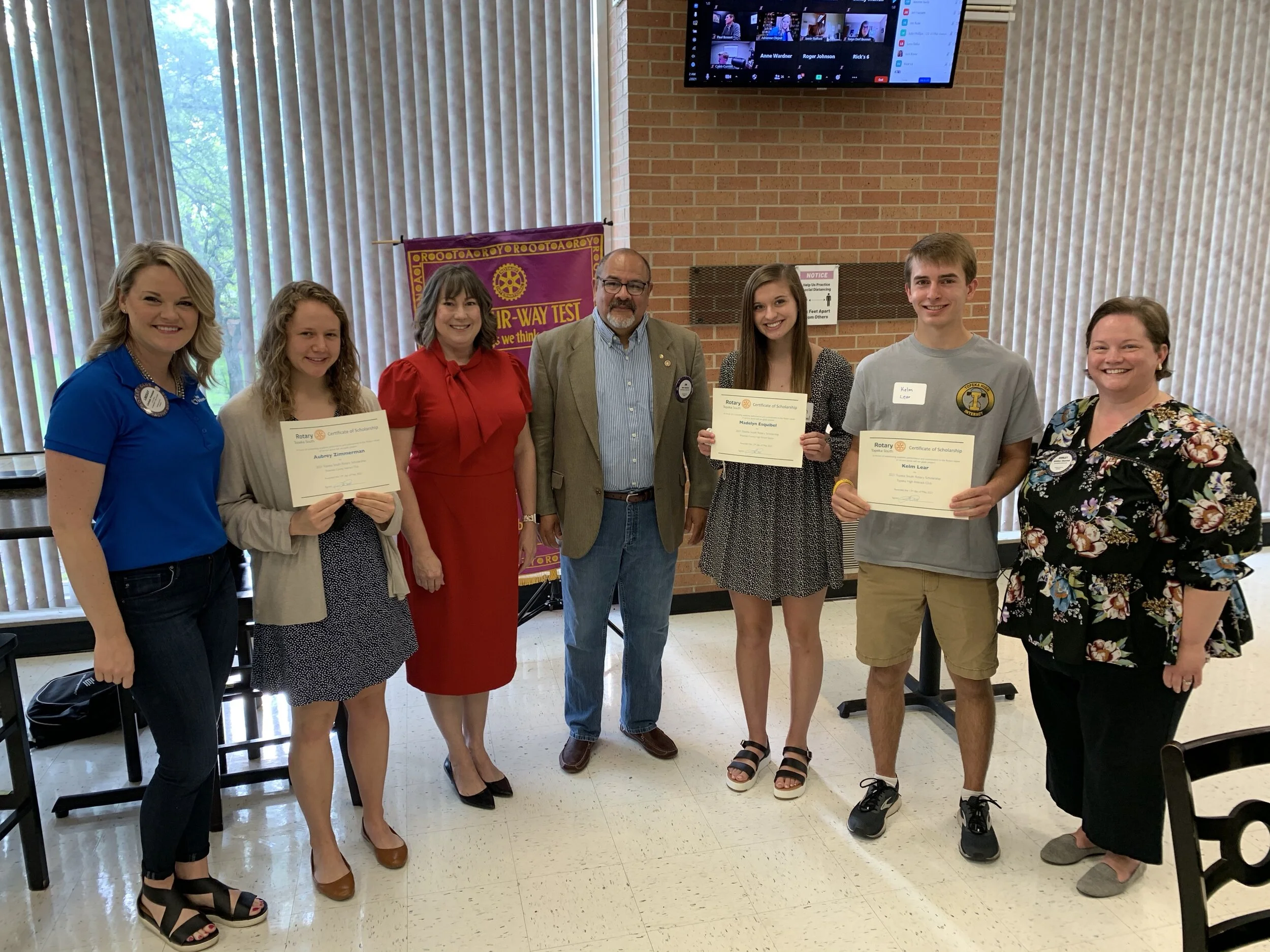 Topeka South Rotary Introduced Three Scholarship Winners