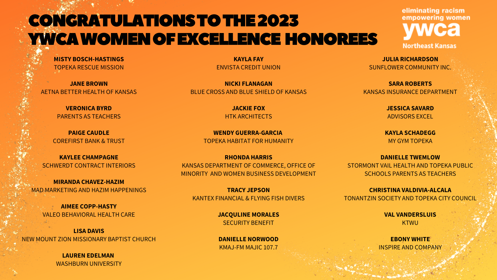  YWCA Northeast Kansas Announces Honorees of the 35th Annual Women of Excellence Awards  