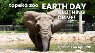 The Topeka Zoo Kicks Off a Community Challenge to Collect 8,500 Pounds of Gently Used Clothing and  Shoes During Earth Day Celebration