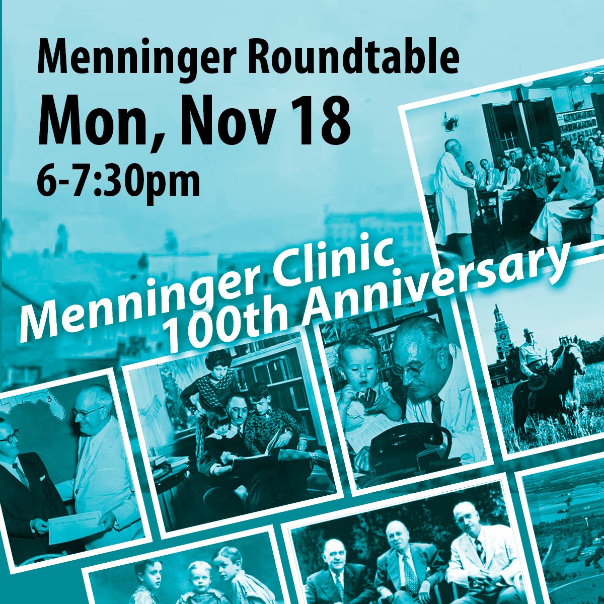Dr. W. Walter Menninger and others celebrate Menninger Clinic 100 anniversary at Topeka Library 