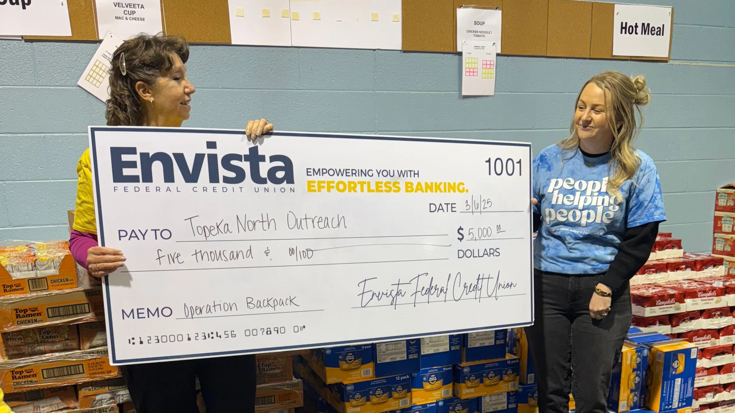 Envista Federal Credit Union Partners with Topeka North Outreach to Fight Childhood Hunger in Topeka