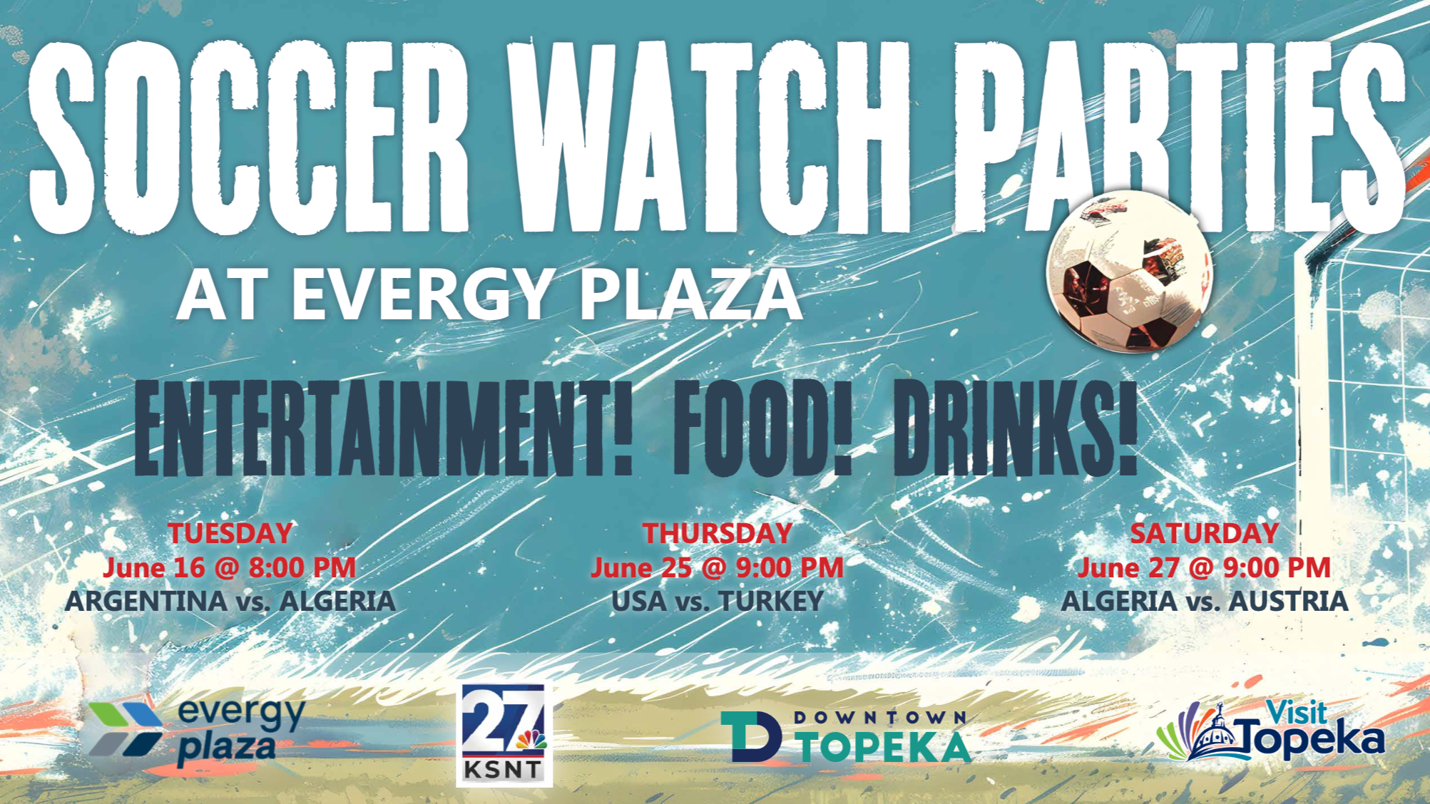 Visit Topeka to Host Summer Soccer Watch Party at Evergy Plaza on June 25