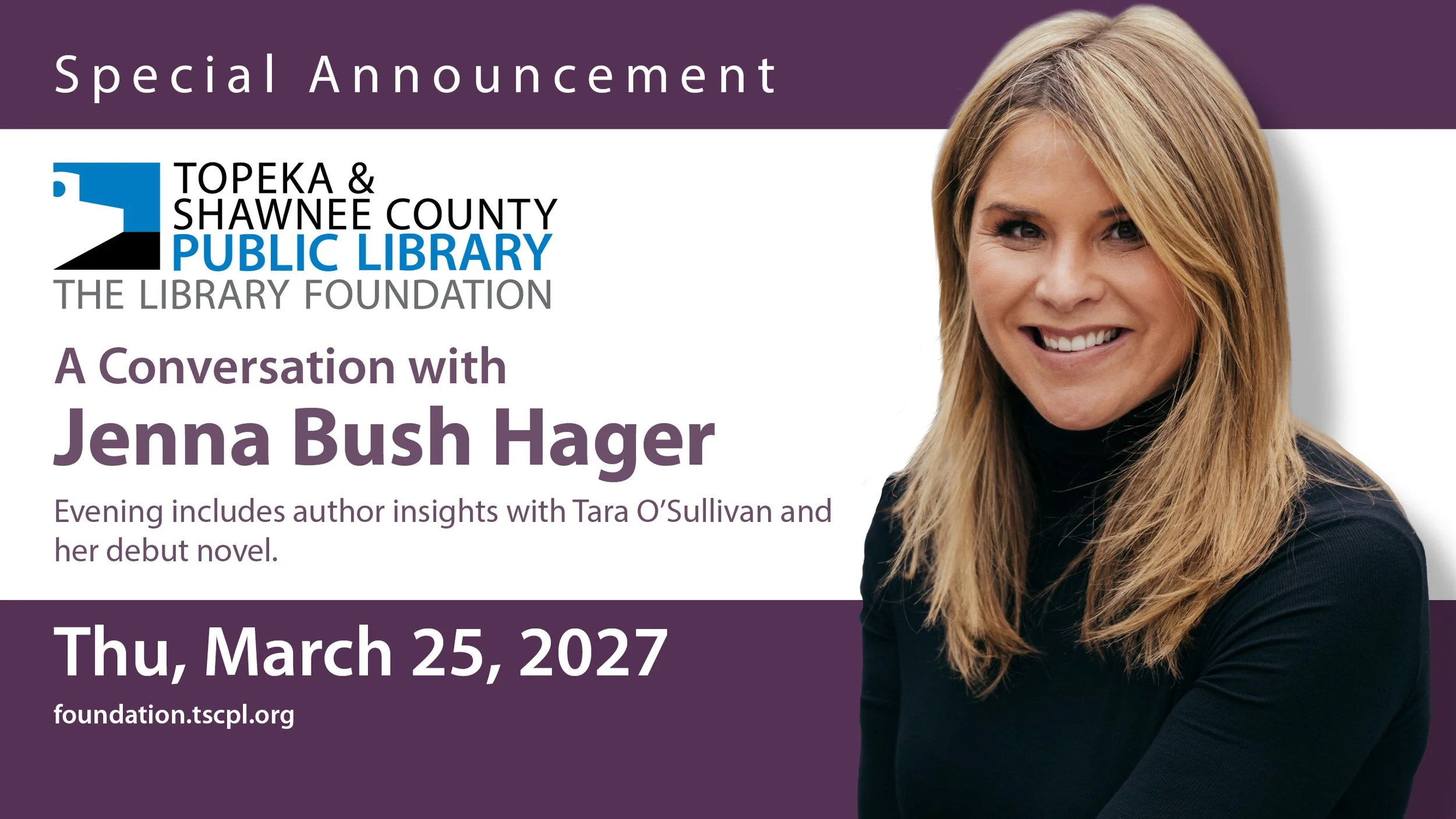 Jenna Bush Hager to be Featured Speaker at The Library Foundation Special Event
