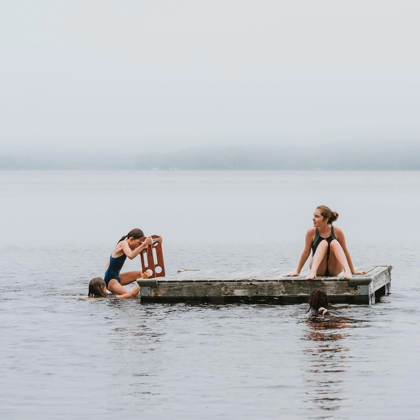 usually, we walk down to our private beach on the lake each day before lunch 🌞 we swim, play games, jump off the dock, practice our handstands, chat on the beach, etc. it&rsquo;s nice to cool off after our morning activities and feel fresh as we hea