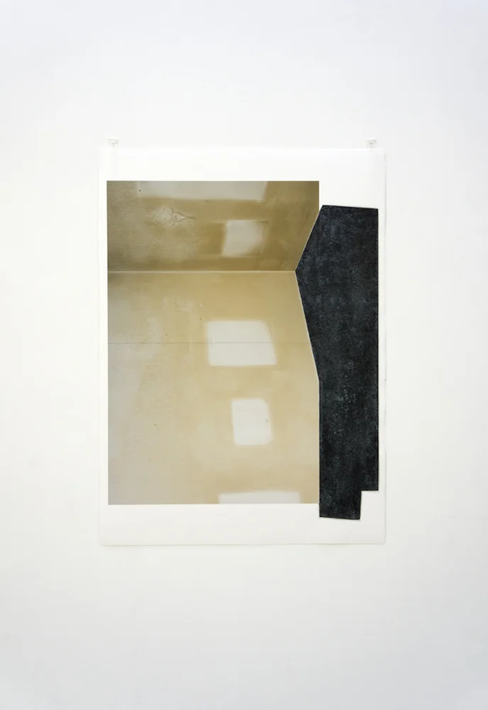 Ultra Iterum (13-D-18), 41 x 30”, Fabriano 640 gsm paper, pigment prints, bronze paint, crushed glass, 2013