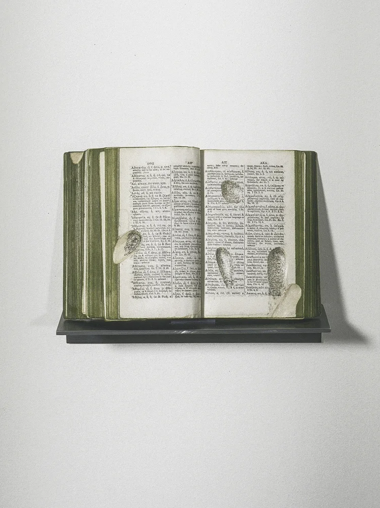 Sensum (w/Lexicon), 5 1/2" x 7 1/2" x 2 1/2", book, steel, glue, 2002