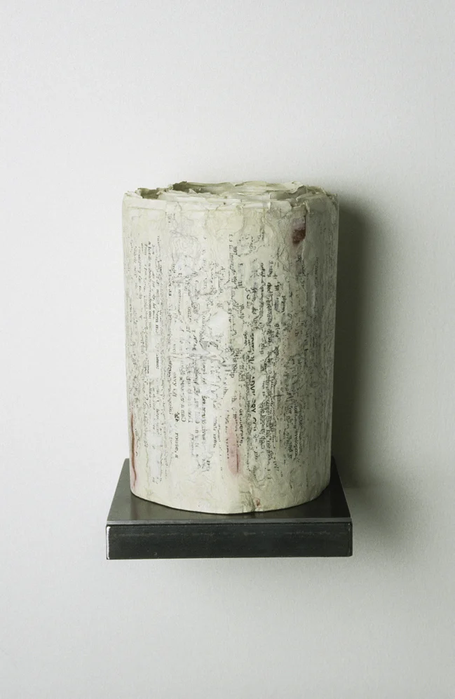 Volumen (Thorndike and Barnhart), 8' x 5" x 5", paper, glue, steel, 2001