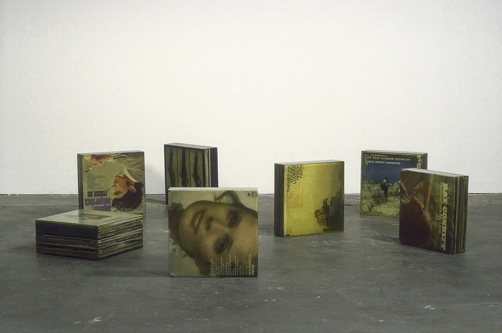 Multi Musicae Amor (x 7), 12 x 72 x 72”, record albums, resin, 2000