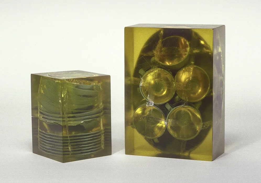 Cumulus ab XXVI (Green), two elements: 8” x 5.5 x 5.5” and 12.5” x 9” x resin, plastic dinnerware, 1999