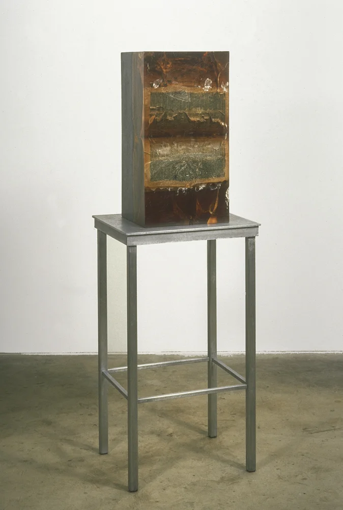 Websters Completus Dictionarium (Websters Unabridged Dictionary), 51 x 17 x 14", steel, resin, lead, book, 1991