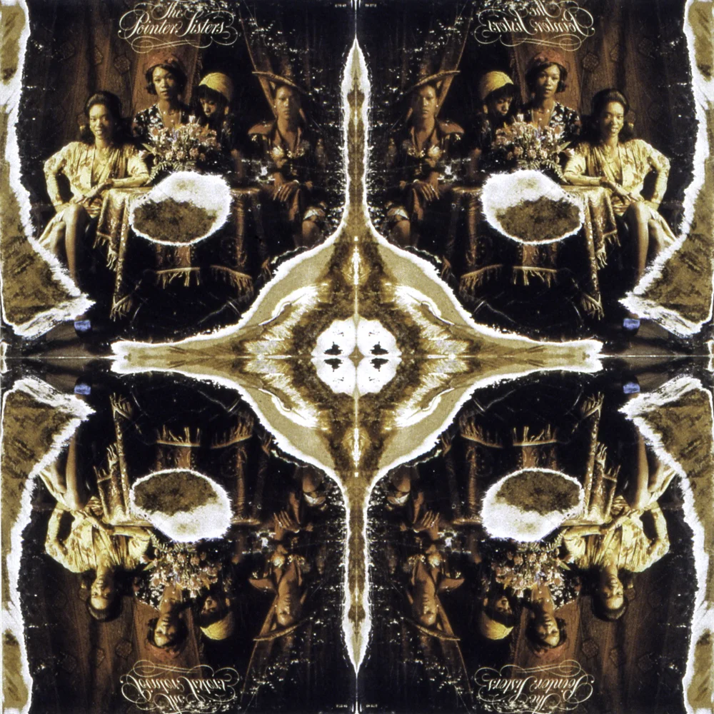 Damnum Speciosum (Sisters Sitting), 45 x 45 x 1.75in, pigment prints, wood panel, 2003