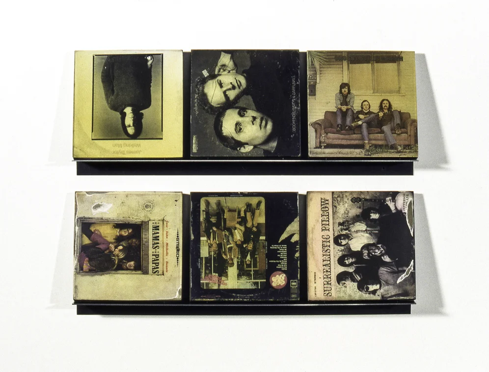 Unus ad Sex (Revolution), 30 x 39 x 4 3/4in, LP record albums, resin, steel, 1999