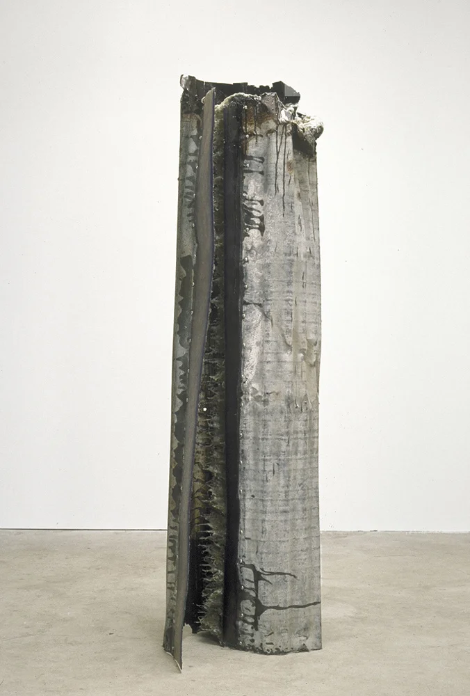 Patefactum (To Open, Expose, Reveal)", 72" x 19" x 22", corrugated metal, resin, faux fur, wax, 1989