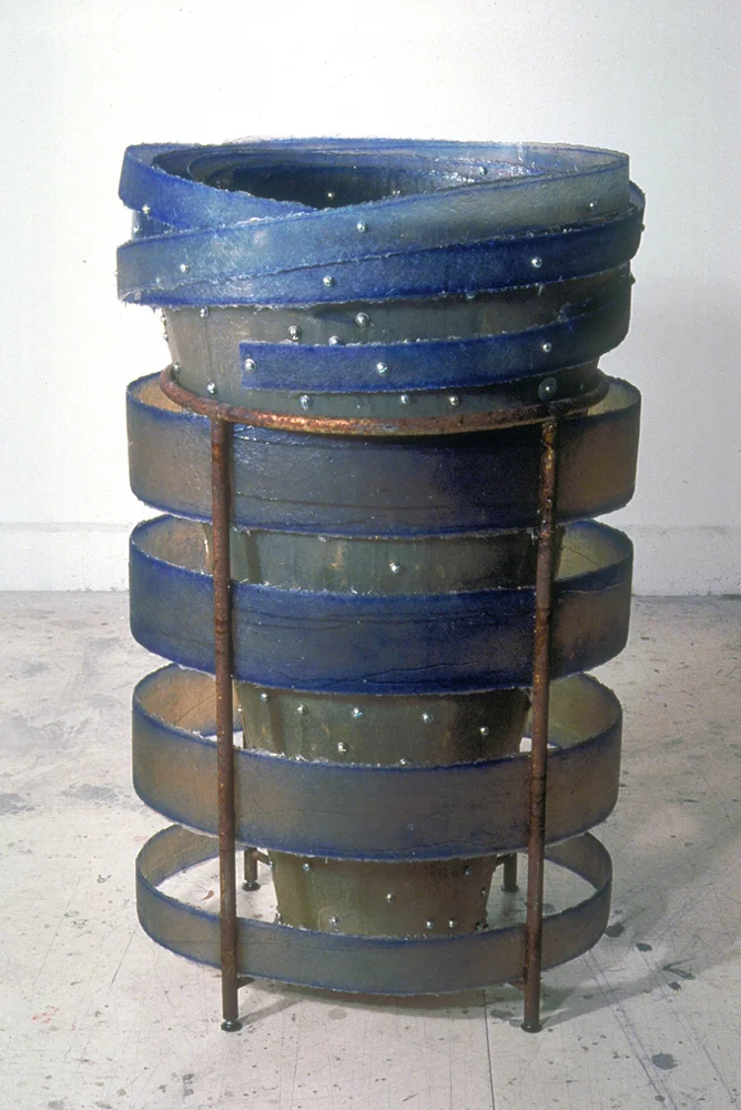 Maelstrom, 47" x 30" x 20", fiberglass, metal, fasteners, pigment,1988, collection of the Crocker Art Museum, Sacramento, California